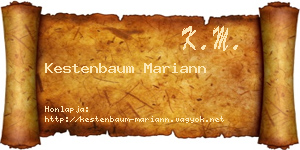 Kestenbaum Mariann névjegykártya